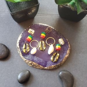 🚥 "Island Vibes" 5-piece Handmade Hair Jewelry Accessory Set for Locs, Hair...